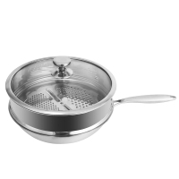 GROOT GLT-505 沃蓝达全能蒸汽锅 34cm (炒锅+蒸格)(计价单位:套)