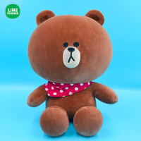 LINE FRIENDS圆点围巾布朗公仔熊 围巾布朗熊(37cm)