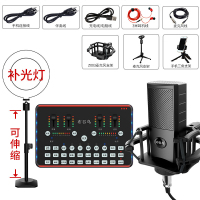 布谷鸟 手机电脑通用快手全民K歌直播声卡套装 E20声卡套装十二D(方形支架+桌面麦+桌面补光灯)