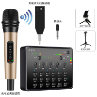 布谷鸟 手机电脑通用快手全民K歌直播声卡套装 E3套装8(声卡+无线麦+三角支架+手机支架)