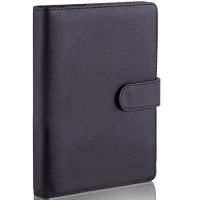 得力(deli)25K100张商务活页笔记本子文具 工作记事本皮面本办公用品 黑3151