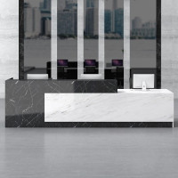 前台接待台简约现代收银台办公室咨询服务台迎宾台吧台办公家具 3600*600*1100