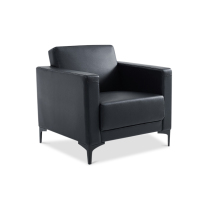 简约现代沙发 商务办公沙发 家用休闲沙发 大扶手大座深 DA1099 黑色 西皮 单人位