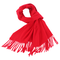 大红流苏围巾