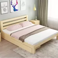 橡木床1.2*2m(床头柜+床垫)