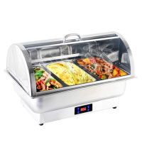 不锈钢全钢盖配单格加深13L触控数显温度保温锅