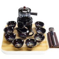 伊兰 时来运转茶具十件套 砂金釉茶具茶杯套装功夫茶具组YL-CJ-1002