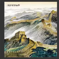 S- CUK遥控电动幕布 金色长城背景图幕布 1*5米/块