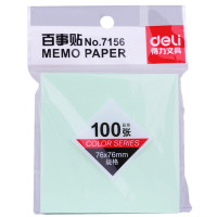 得力(deli) 彩色便签纸76*76mm 100张/本 12本混色装 7156（单位：包）