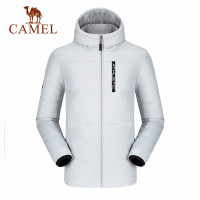 骆驼(CAMEL) 户外男款防风加厚保暖连帽羽绒服外套 A9W2YN107 浅蓝灰 男 S