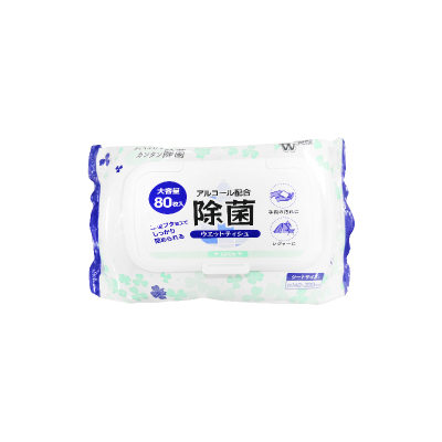 日本卫朴 酒精除菌湿巾 杀菌洁肤 卫生清洁护理湿纸巾 3包 80片/包