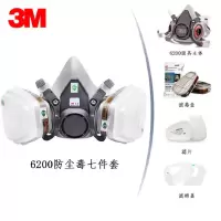 6200防尘毒七件套(面罩、滤棉*2、滤毒盒*2、胶盖*2)