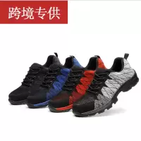 / 健坤 新款防滑劳保鞋 跨境飞织网面安全鞋 欧标钢头防护鞋 蓝色 36码-48码