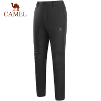 骆驼(CAMEL) 新款运动裤冬季保暖宽松加绒加厚防风耐磨男款休闲裤长裤 A0W2VV109 黑色 XXXL
