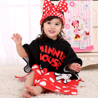 Disney 迪士尼儿童连帽浴巾纯棉浴巾斗篷(多色可选)MM809BT