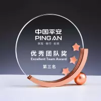 创意 金属+水晶奖杯全力以赴19*15CM 铜杯(含普通印刷费,具体印刷要求和客服沟通)