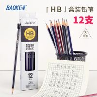 宝克(baoke) PL-1677 高品质铅笔学生三角杆学姿铅笔素描绘画笔木质儿童书写美术铅笔HB 12支/盒 单盒价格