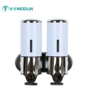 莫顿(MODUN) M-8009W-2 双头皂液器壁挂 不锈钢皂液器洗手液 雪地白双头 单个装