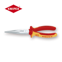 凯尼派克(KNIPEX)26 16 200 1000V绝缘尖嘴钳 镀铬 绝缘双色手柄 切割类工具 钢