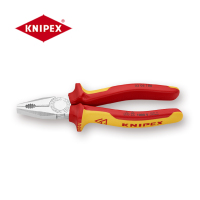 凯尼派克(KNIPEX)03 06 180 绝缘通用型钢丝钳 七寸 镀铬 绝缘双色手柄 180mm 切割类工具 钢