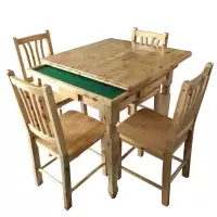 定制 实木清漆棋牌桌(1桌4椅)100*100cm