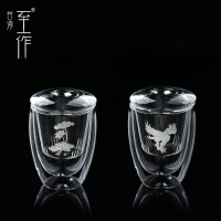 至作(ZHIZUO) 雄鹰展翅 茶水分离过滤耐热双层杯 250ML