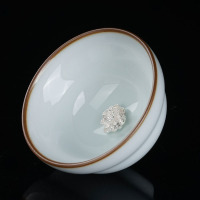 至作(ZHIZUO) 3D莲花 陶瓷官窑福禄杯