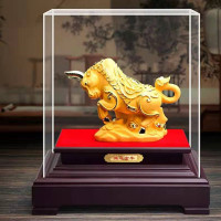 金牛摆件牛年生肖吉祥摆件沙绒金