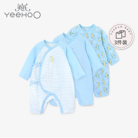 英氏婴儿连体衣男宝宝简约外出爬服哈衣 2021春夏新款