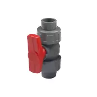 PVC-U给水双活接球阀 双由令球阀 63mm(DN50)灰色