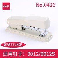 得力(deli)0426 经济型订书机 轻便型 金属材质加厚订书机 白色 5只/装