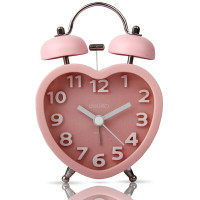 得力(deli)闹钟 可爱兔子懒人闹钟 时尚简约闹钟 儿童闹钟 9034粉色