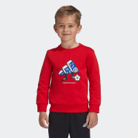 adidas阿迪达斯男童装儿童卫衣套头衫红色GG3590