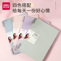 得力畅彩A5加厚螺旋笔记本大学生用简约时尚记事本B5商务办公随身螺旋本螺旋本-80[蓝色]