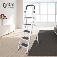 家用梯 家用梯子加厚防滑折叠人字梯单侧工程梯 白色五步梯