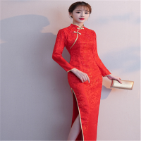 长袖旗袍 红色