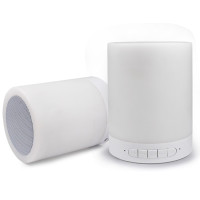 乐默七彩灯蓝牙音箱 智能无线触控变色七彩灯音响音乐闹钟卧室床头小夜灯 白色