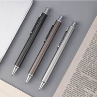 得力S127按动中性笔(深灰)水笔 中性笔 书写笔 办公笔 大容量 易出墨10支/装