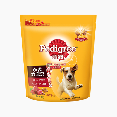 宝路小型犬专用全价成犬干粮牛肉口味1.5kg