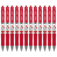 晨光(M&G) S01 红色0.5mm按动中性笔水笔经典办公签字笔 12支/盒 红色