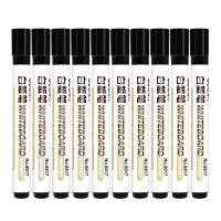 得力deli 6817白板笔10支黑色色泽明亮易擦不留痕白板笔