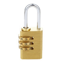 雨花泽 高端黄铜挂锁 纯铜密码挂锁 橱柜箱包3位密码锁 YHZ-7735