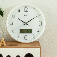 晨光 经典LCD显示圆形挂钟13英寸白ARCN8253