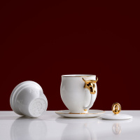 新年伴手礼金牛茶漏杯 陶瓷杯