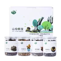 岭味(Lingwei) 大兴安岭山珍东北四珍菌菇组合(椴木秋木耳 、原木香菇、 野生榛蘑 、原木滑子菇)