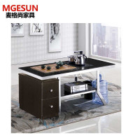 麦格尚 茶桌接待办公钢化玻璃茶几 办公室洽谈茶桌自动茶台 DB 款四(不带茶具)