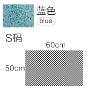 日本爱丽思地垫卫生间厕所防滑脚垫浴室吸水速干家用长毛绒门垫子蓝色S