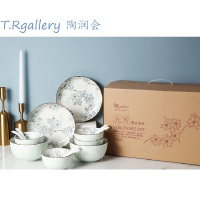 T.Rgallery 陶润会 雪花釉餐具套装 先雪16件套 家用北欧式碗勺套装