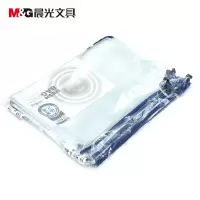 晨光(M&G)A4文件袋防水拉链袋pvc网格网纹袋票据资料袋ADM94506 1包 12个