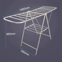 好太太(Hotata) 好太太晾衣架 落地折叠翼型挂衣架不锈钢晒衣架 银色 D-2006